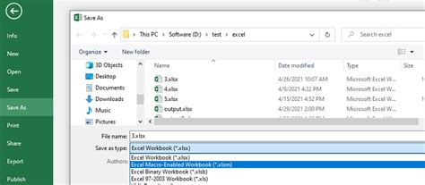 Saving xls to xlsx xlsm .